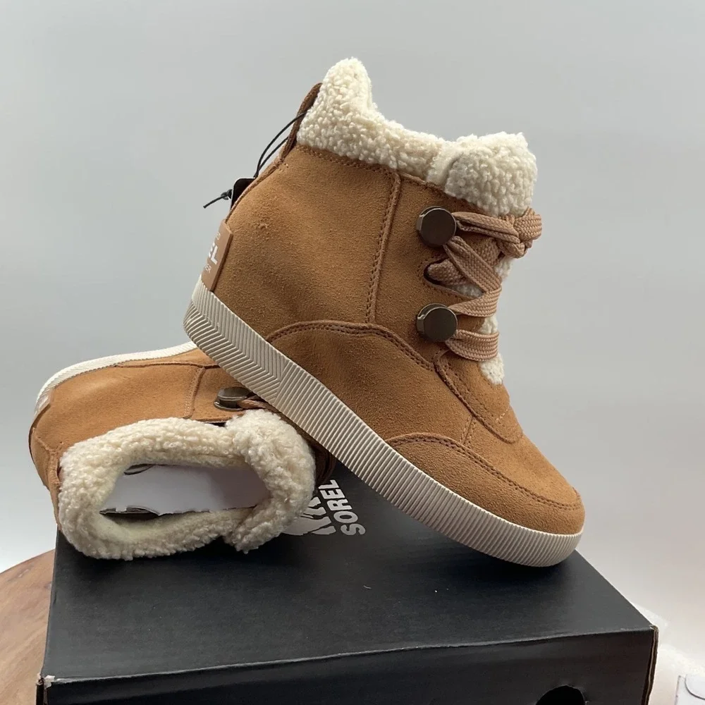 Sorel Kinetic Impact Caribou Boot Camel Brown Waterproof Suede NL5055-253 5.5